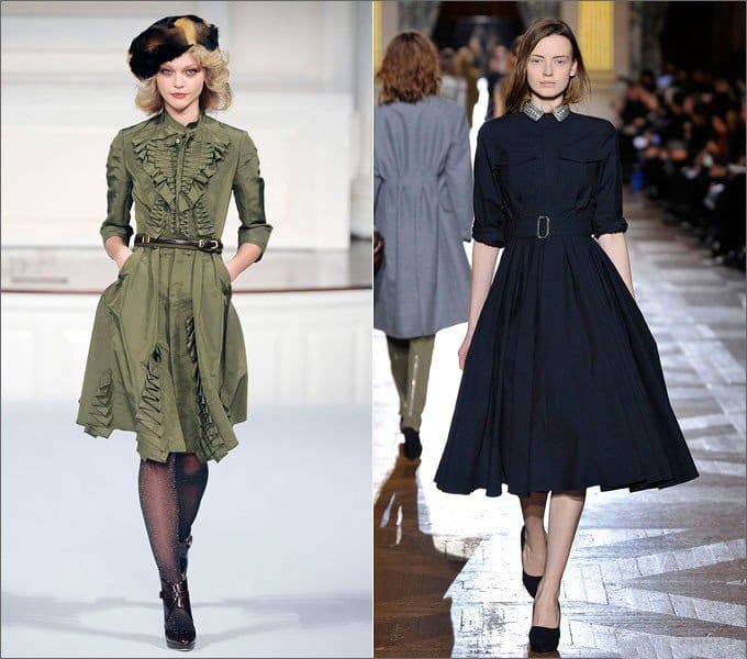 Девушки в платьях от Dries Van Noten Oscar de la Renta в стиле Нью Лук