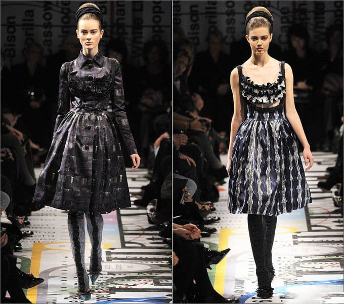 Девушки в платьях от Prada в стиле Нью Лук