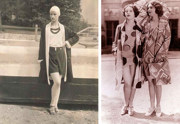 Девушки в модных купальниках 1927-1928 годов