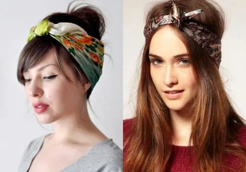 Девушки в платках повязанных через голову