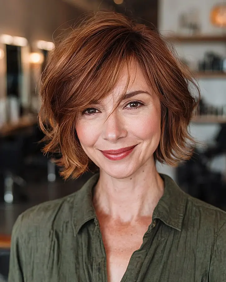 Боб в ретро стиле с челкой