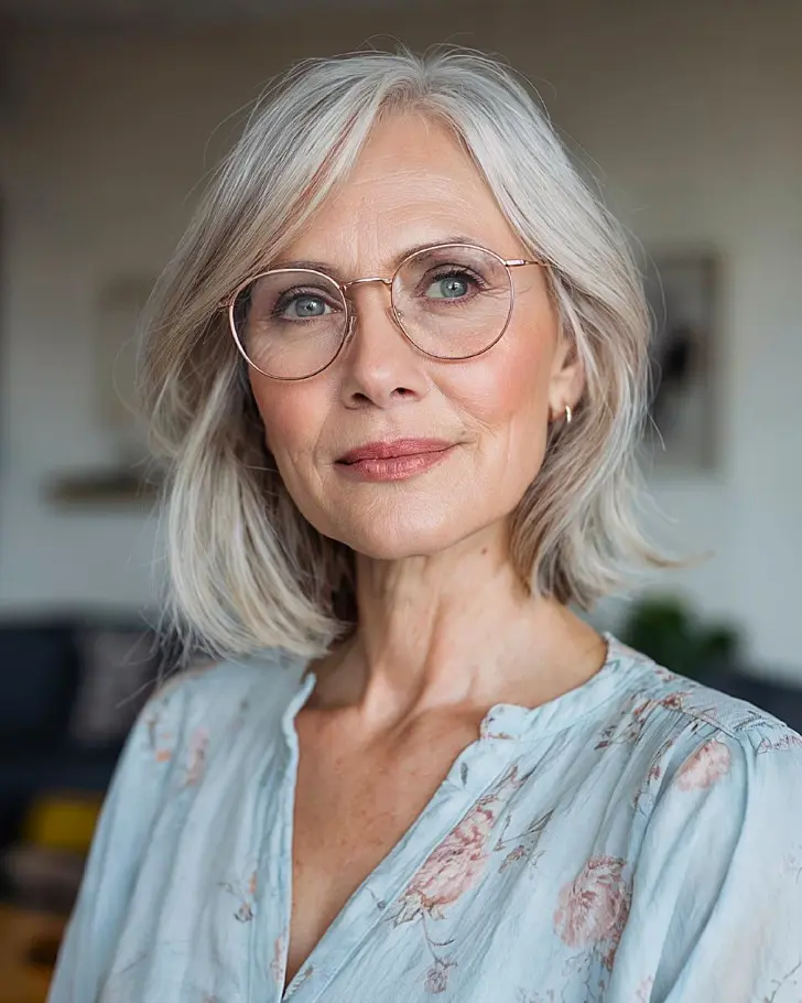 Лонг боб с натуральными волосами и пробором