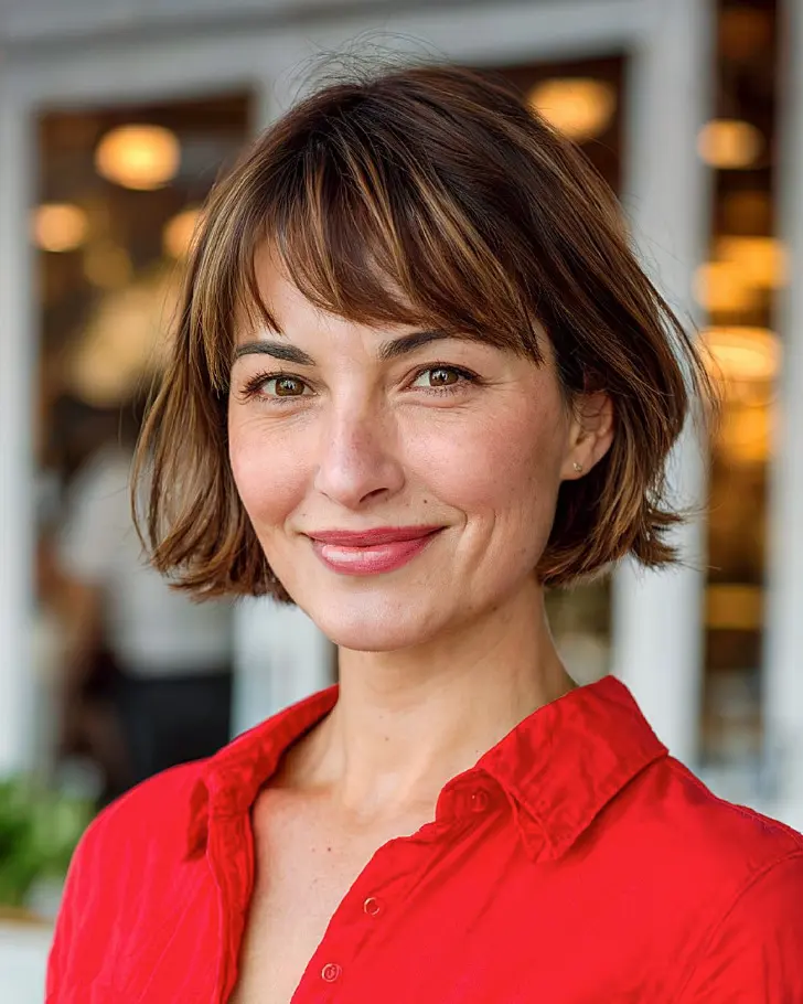 Ореховый боб с косой челкой