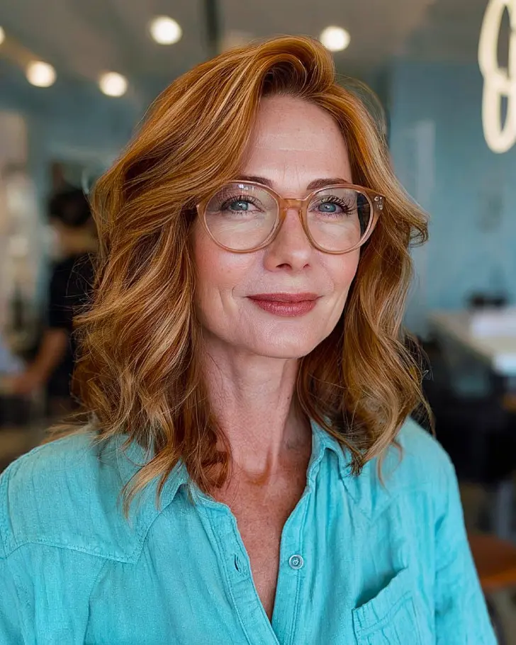 Ореховый лонг боб с волнами