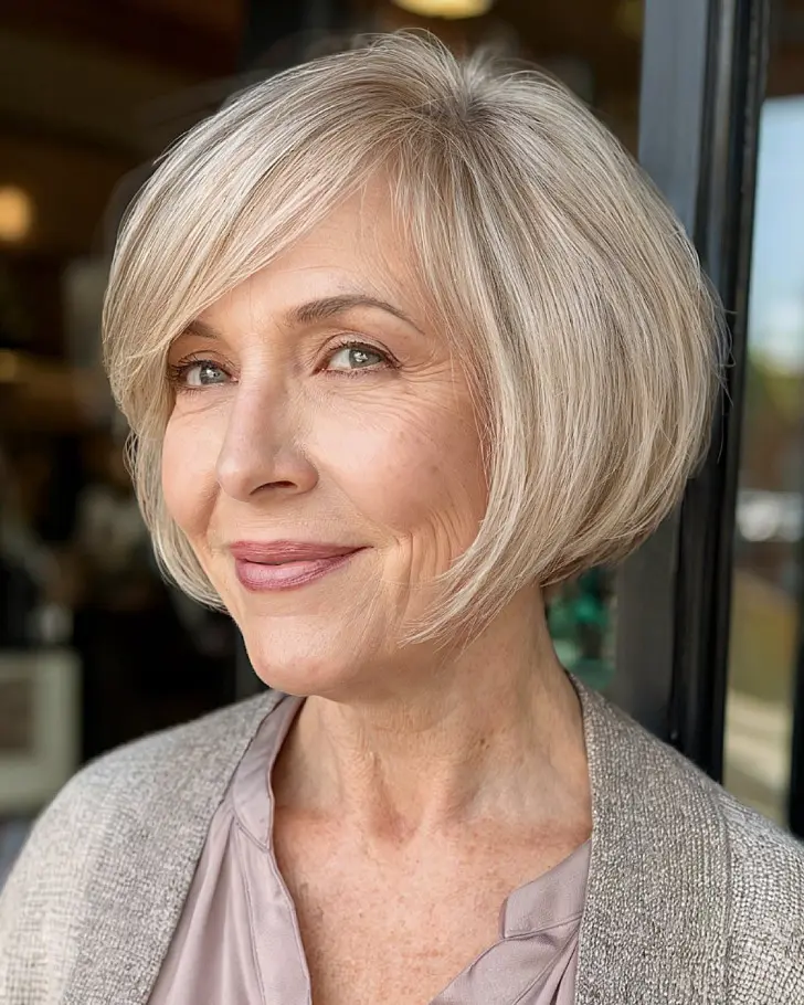 Пикси боб с боковым пробором и челкой