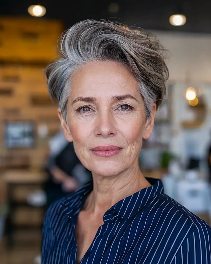 Пикси с челкой волной на длинных натуральных волосах