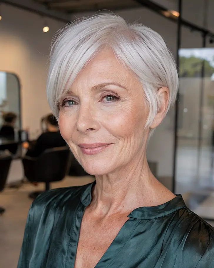 Пикси с длинными тонкими волосами и пробором