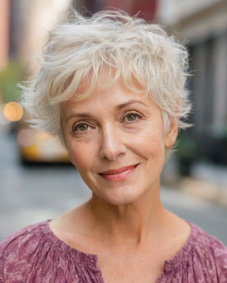 Взъерошенная пикси с тонкой челкой