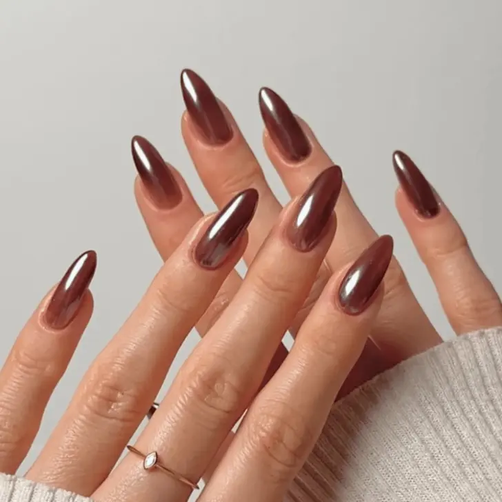 Элегантный маникюр хромбре