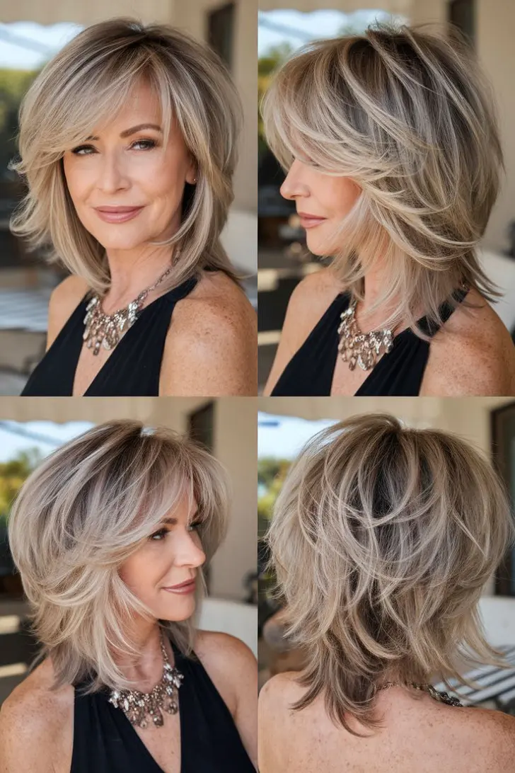 Дерзкая прическа стирающая морщины с объемной текстурой и челкой