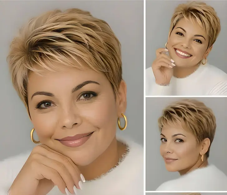 Красивая короткая стрижка для полного лица