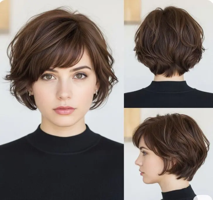 Стрижка боб с косой, который сделает лицо более стройным