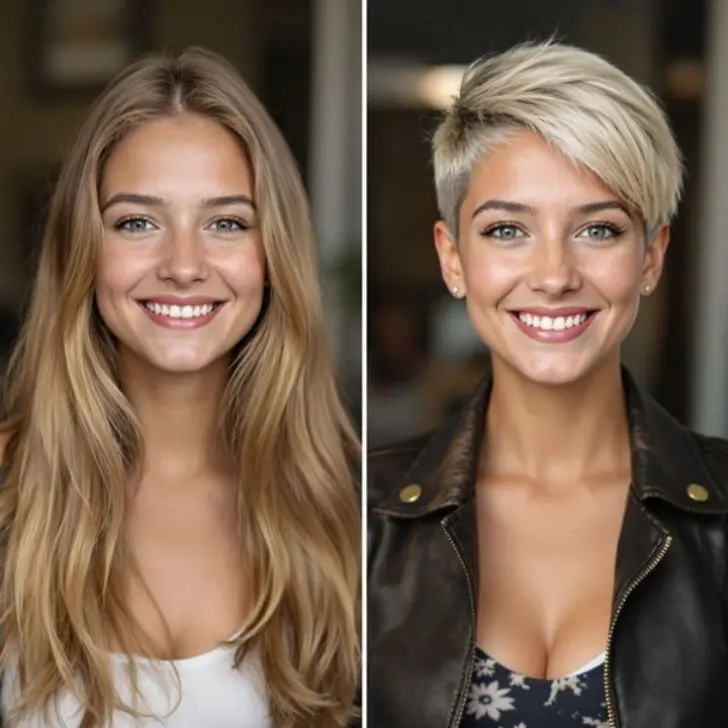 Стрижка пикси освежающая волосы с андеркатом и косой челкой