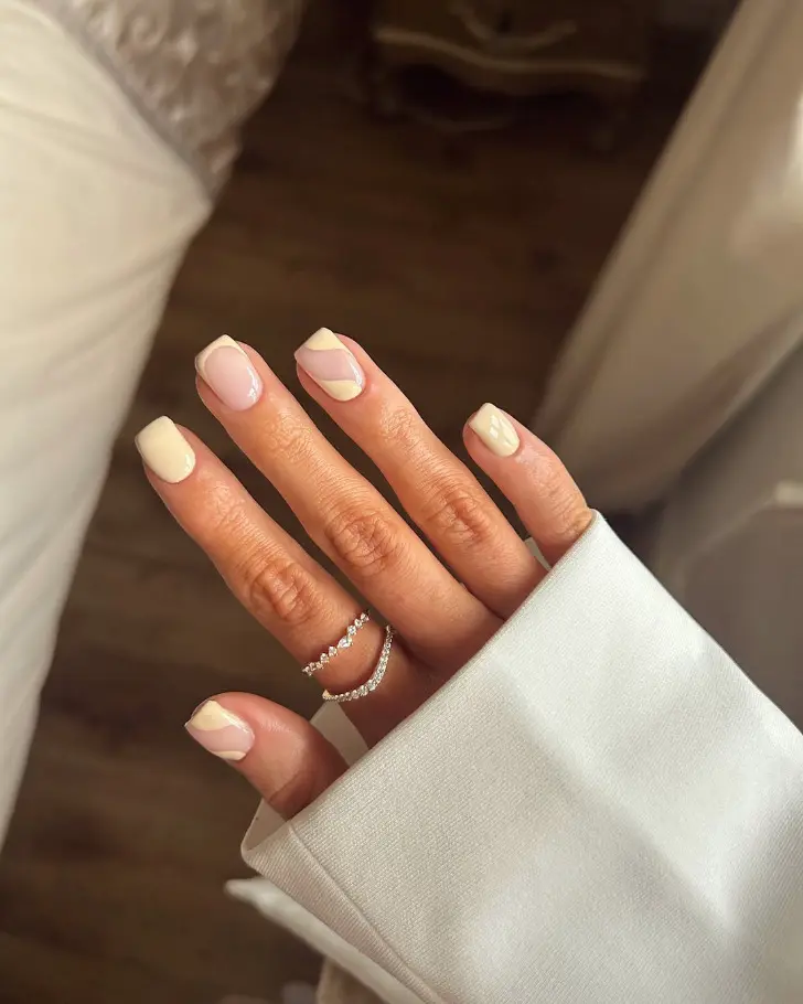 Масляно желтый френч с волнами