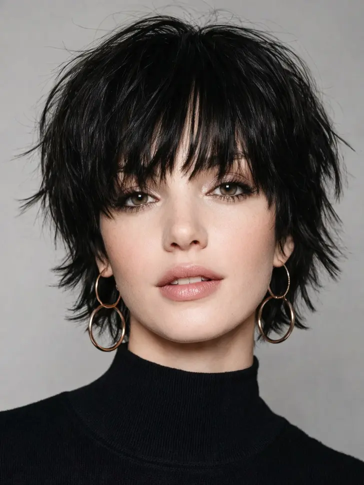 Объемный пикси боб на тонких волосах с прямой челкой