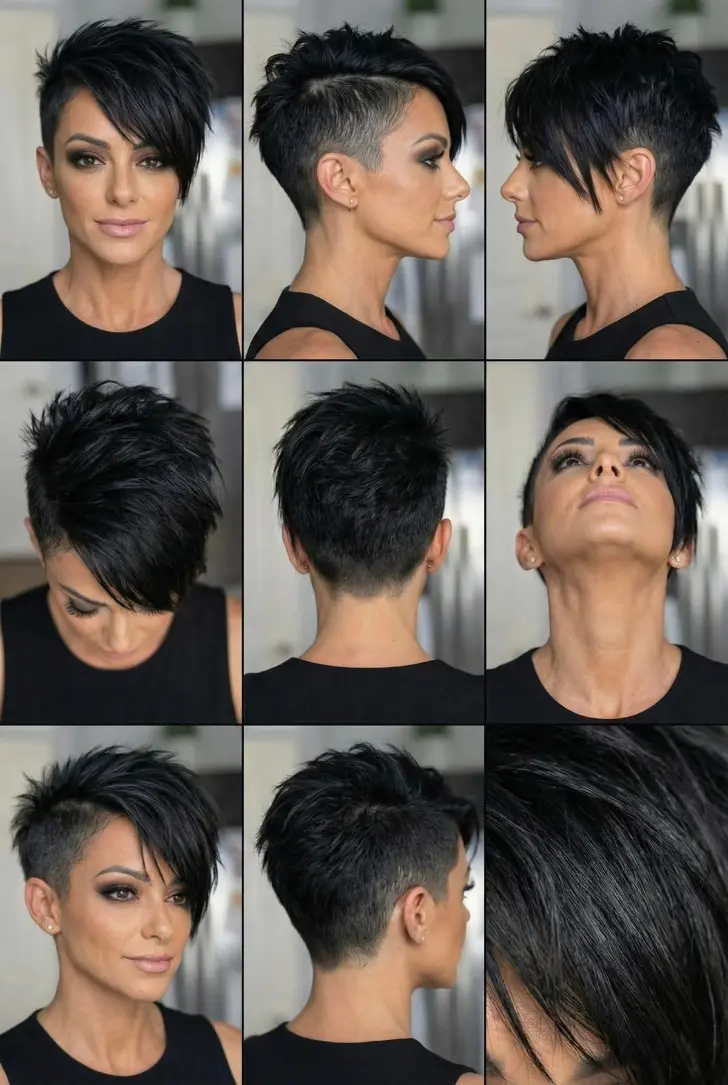 Рокерская прическа с андеркатом и колючими прядями