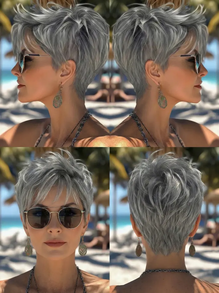 Стрижка пикси с потрясающей дерзкой укладкой и тонкой челкой