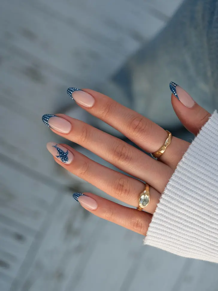 Френч с точками и принтом китовой акулы для оригинальных леди