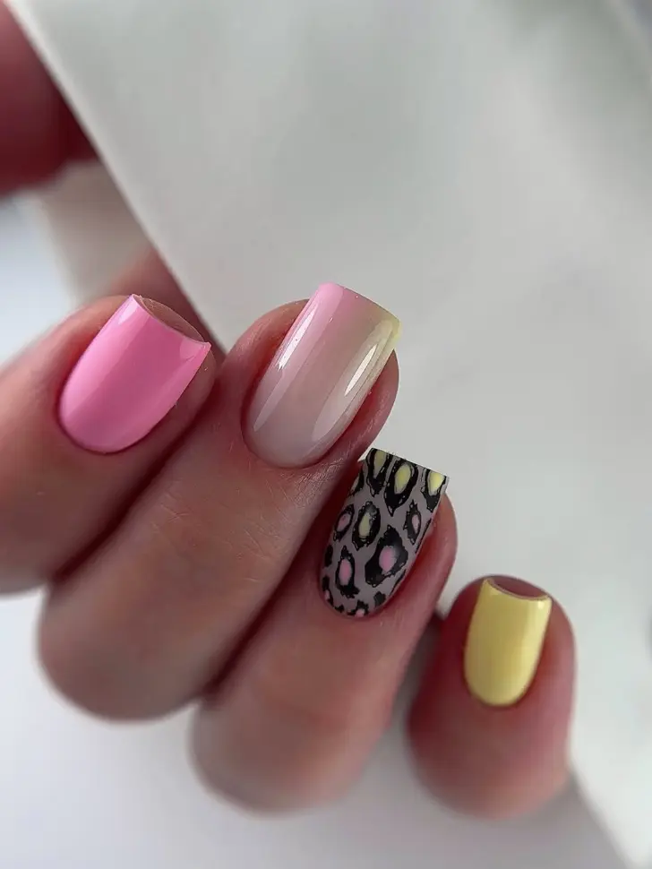 Очень смелый и дорогой маникюр с леопардовым принтом и эффектом омбре